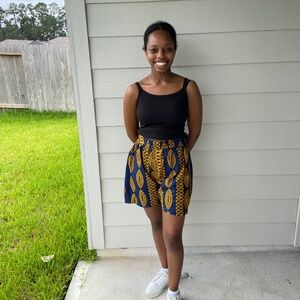 African print shorts